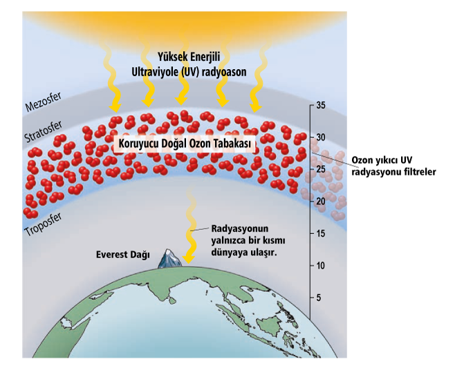 ozon, ultraviyole radyasyon, radyasyon, atmosfer
